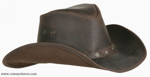 radar Stoel na school Western leather hat in brown leather