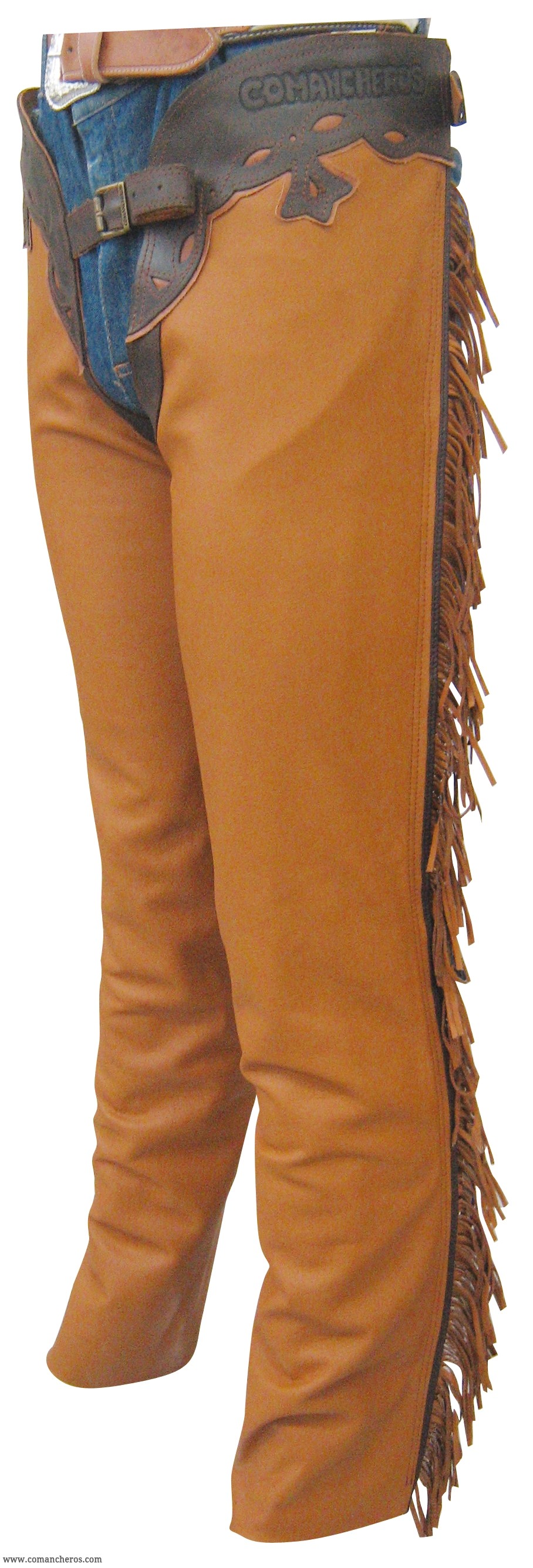 Western trekking chaps in nappa with fringing