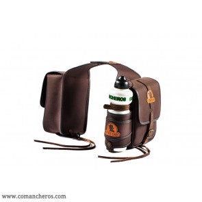 Double saddlebag in nylon with bottle holder
