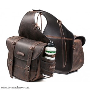 Large rear saddlebag in leather