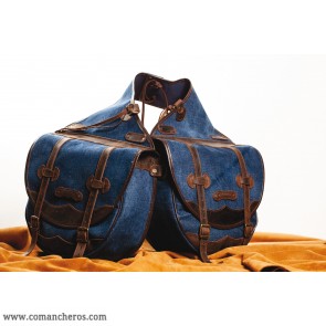 Large rear saddlebags in denim