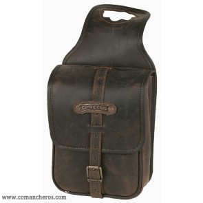 Leather square pommel bag