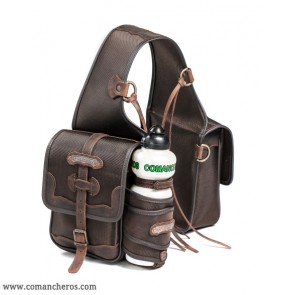 Small saddlebag with bottle holder